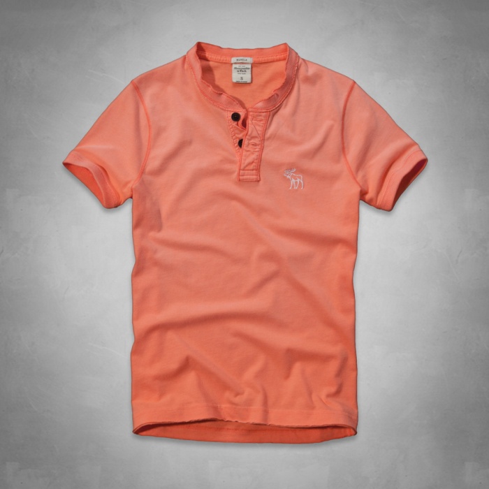 Abercrombie Fitch Hombres Ponte de pie de cuello Corto Remera AF5800